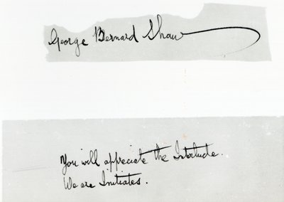 Firma di George Bernard Shaw da Unbekannt Unbekannt